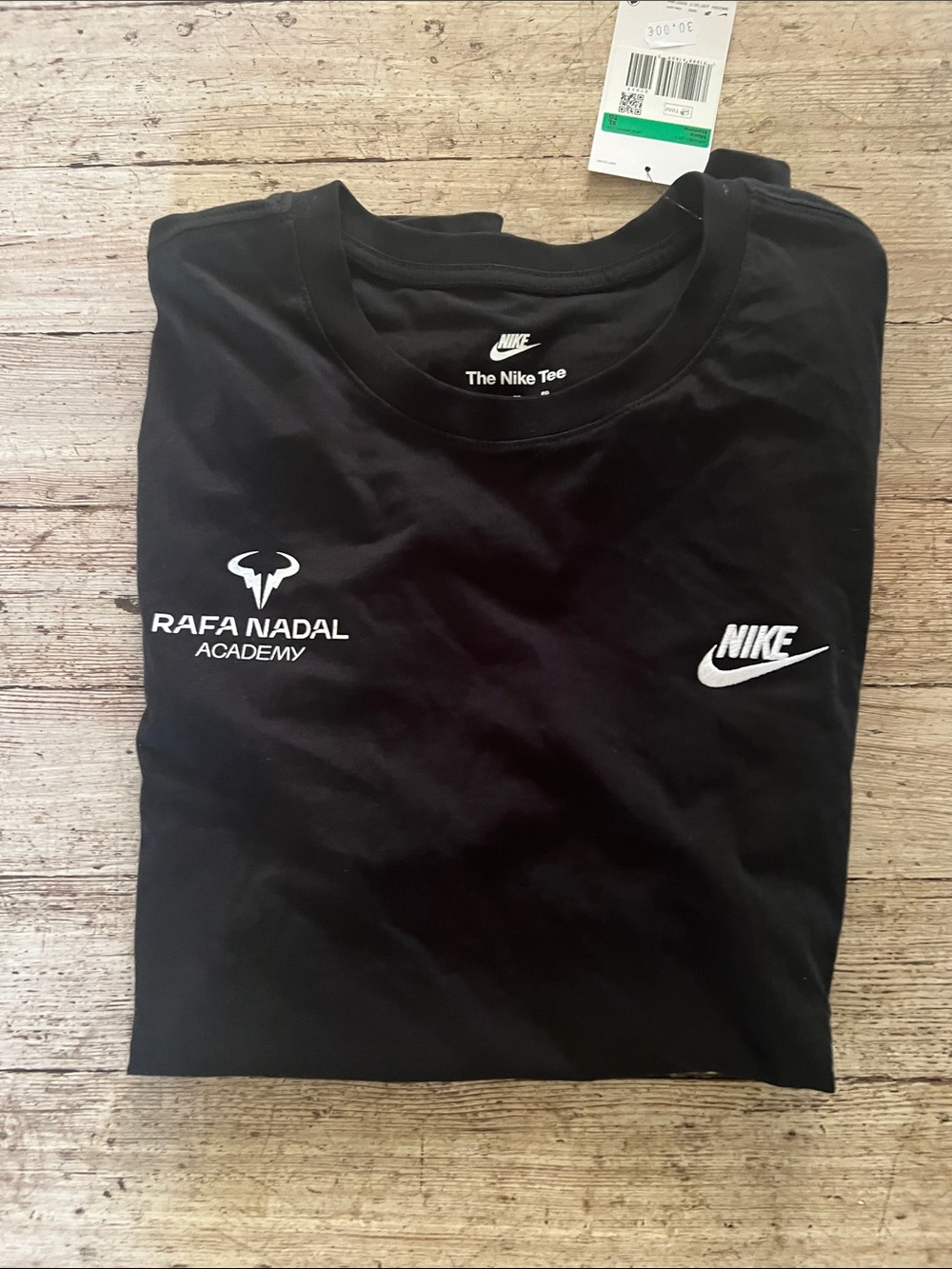Nike Black Rafa Nadal Academy Short Sleeve Logo Tee
